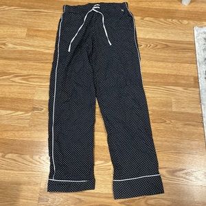 Pink and black polka dot pajama pants